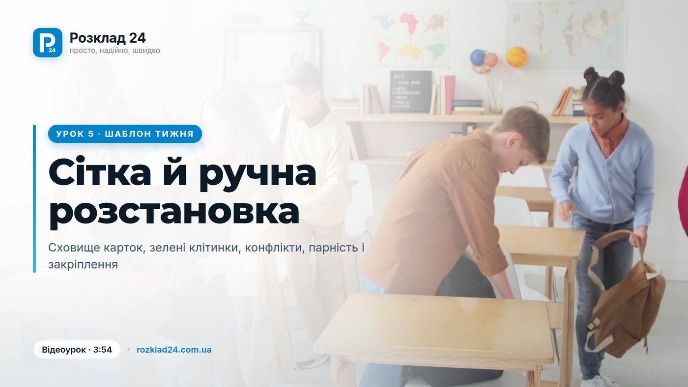 Урок 5: шаблон тижня, сітка й ручна розстановка