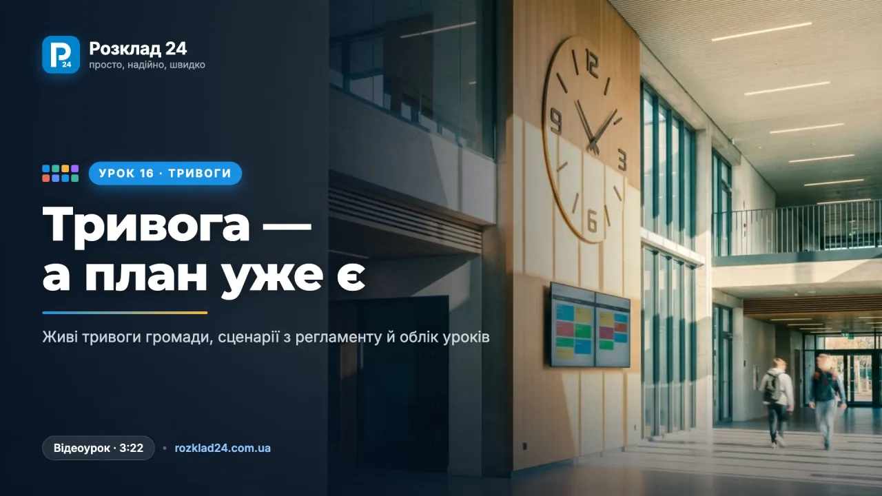 Тривоги: живі тривоги, сценарії й облік уроків