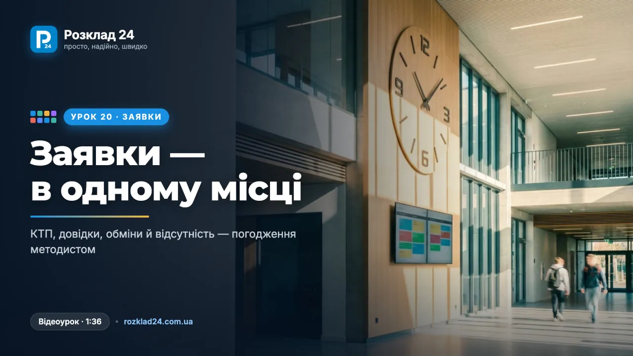 Заявки викладачів: погодження, відмова, обміни й відсутність